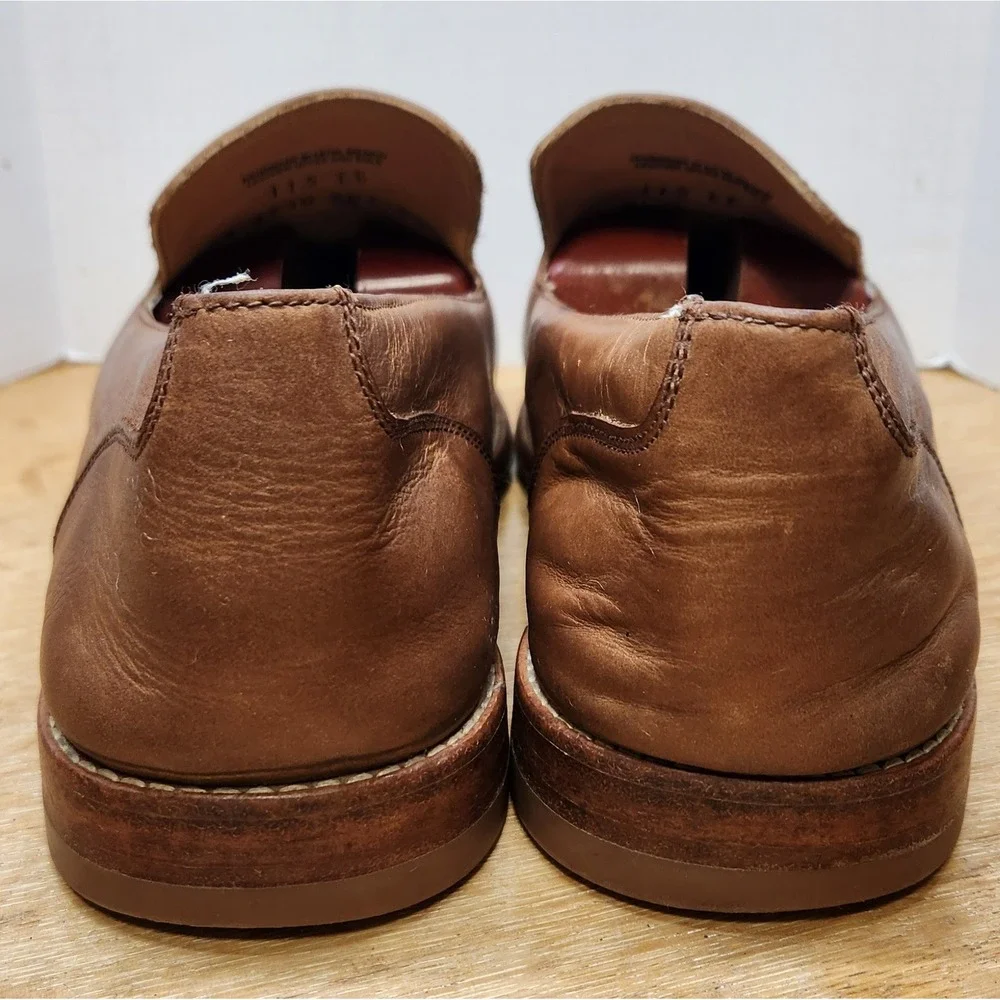 Tecovas The Monterey Mens 11.5 EE Bourbon Calfskin Leather Venetian Loafers 1004